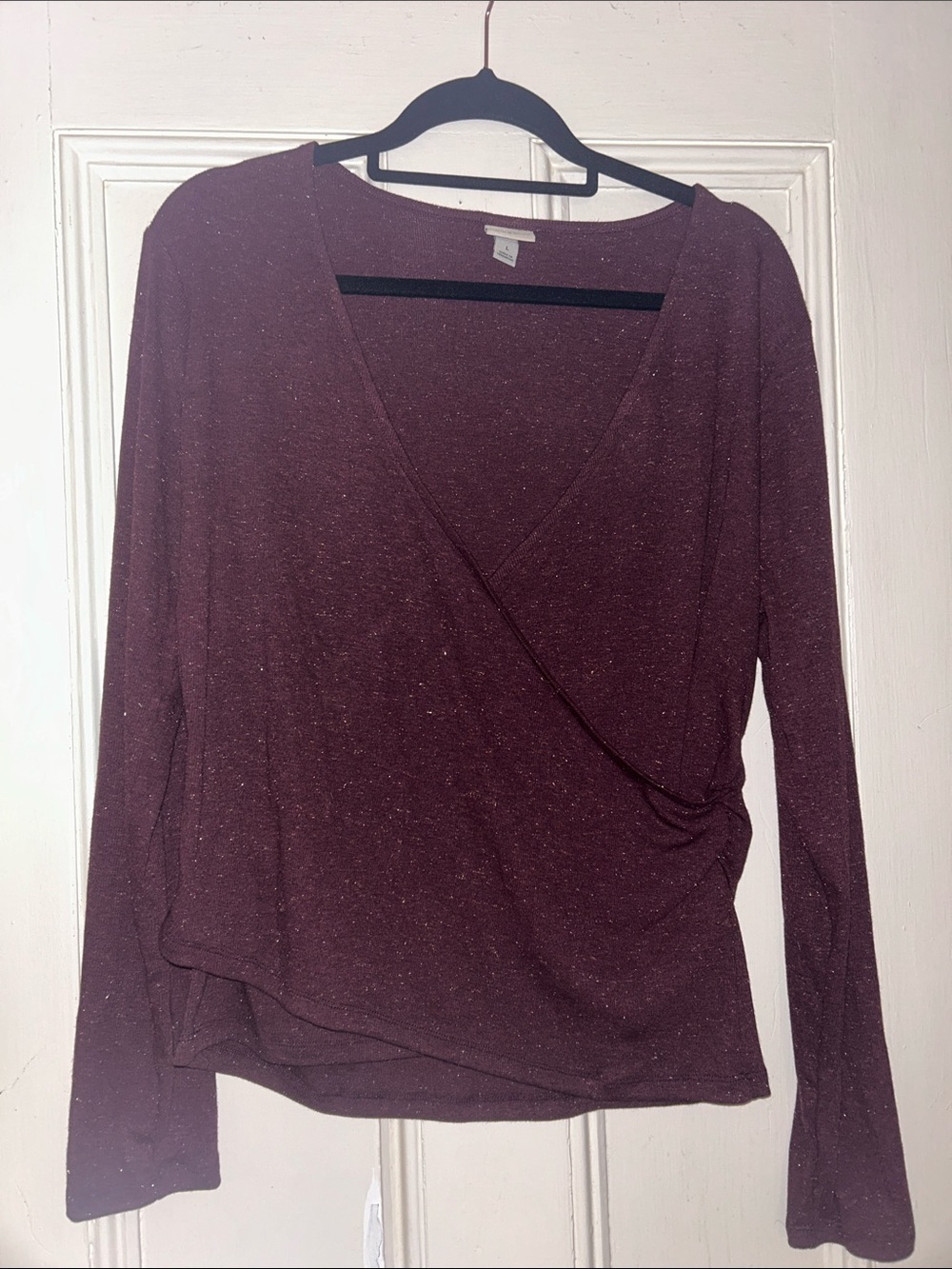 a new day Plum Wrap-Style Long Sleeve Top - Picture 1 of 2